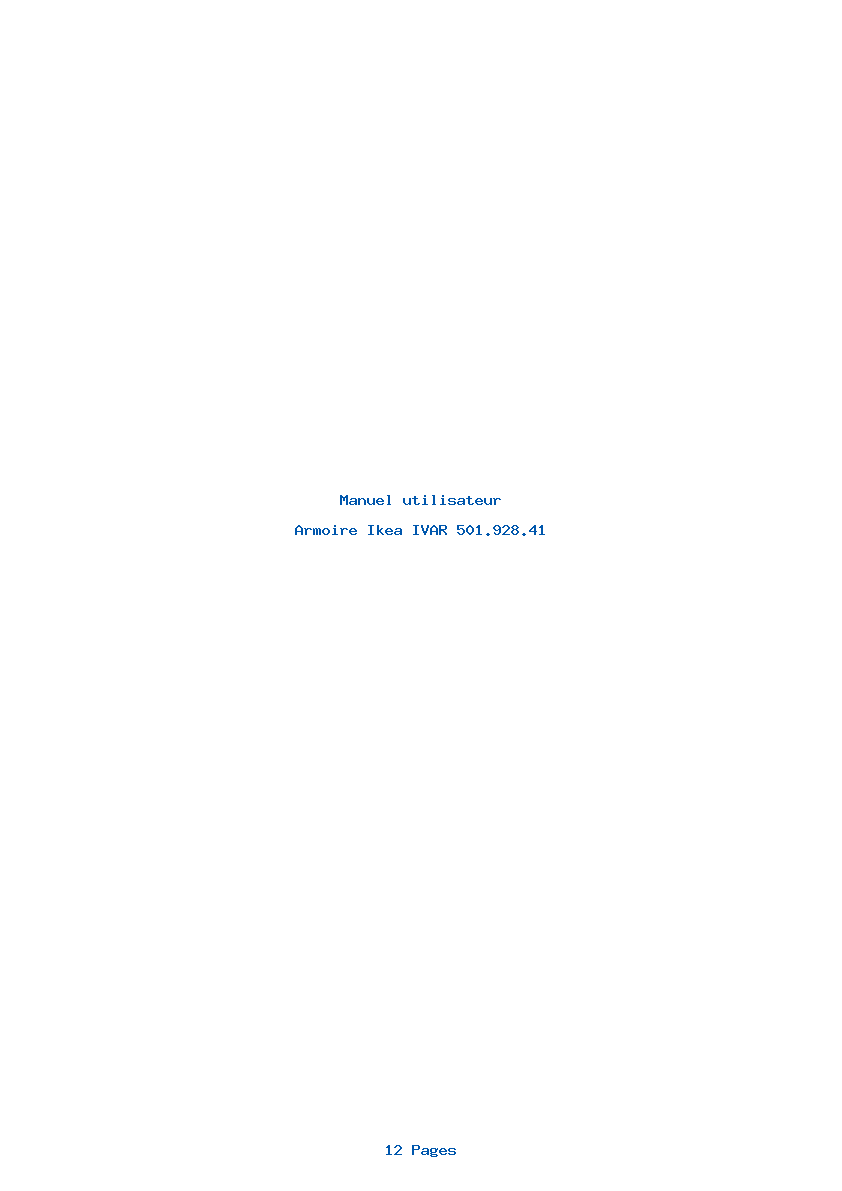 Page 1 de la notice Manuel utilisateur Ikea IVAR 501.928.41