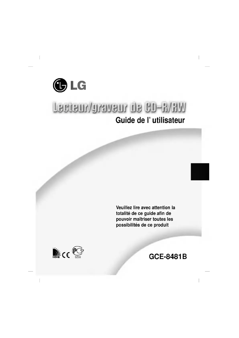 Page 1 de la notice Manuel utilisateur LG GCE-8481B
