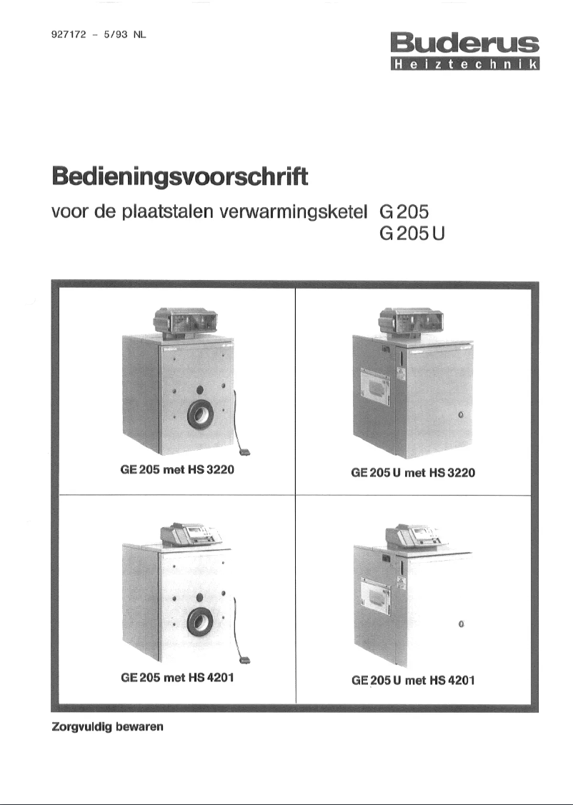 Page 1 de la notice Manuel utilisateur Buderus G205U