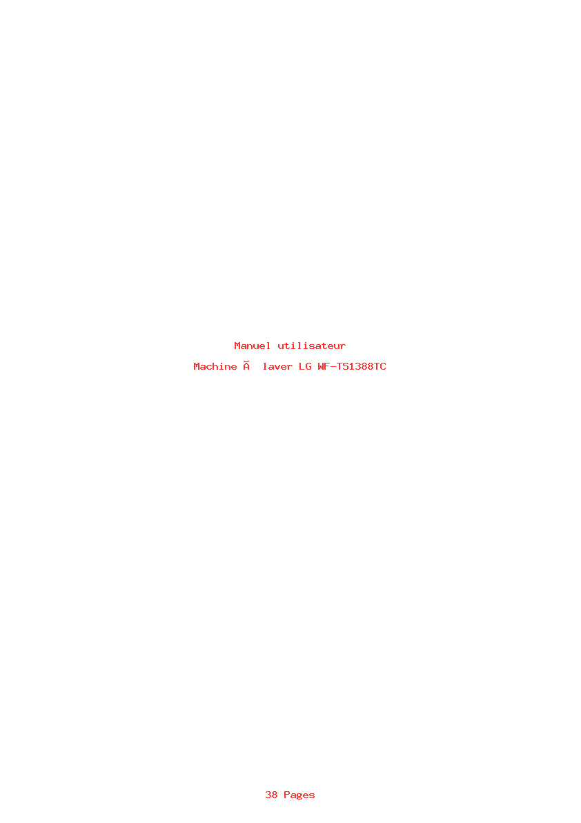 Image de la première page du manuel de l'appareil WF-TS1388TC