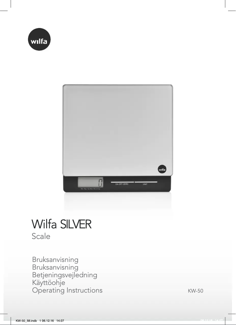 Page 1 de la notice Manuel utilisateur Wilfa KW-50