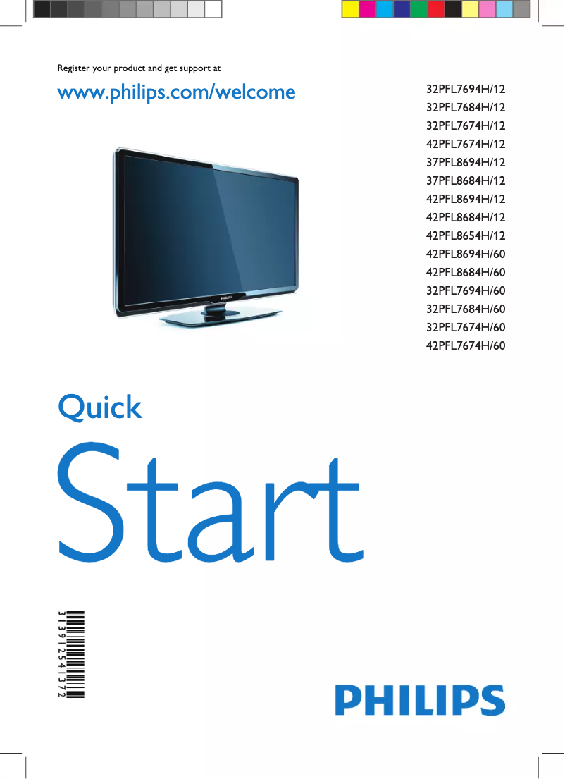 Page n°1 - Guide de démarrage rapide Philips 42PFL8694H