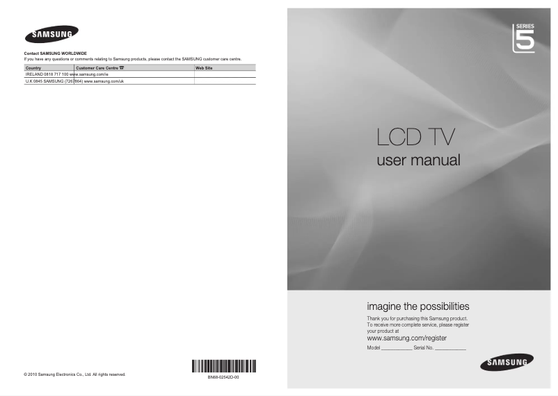 Página 1 del manual Manual de usuario Samsung LE40C530