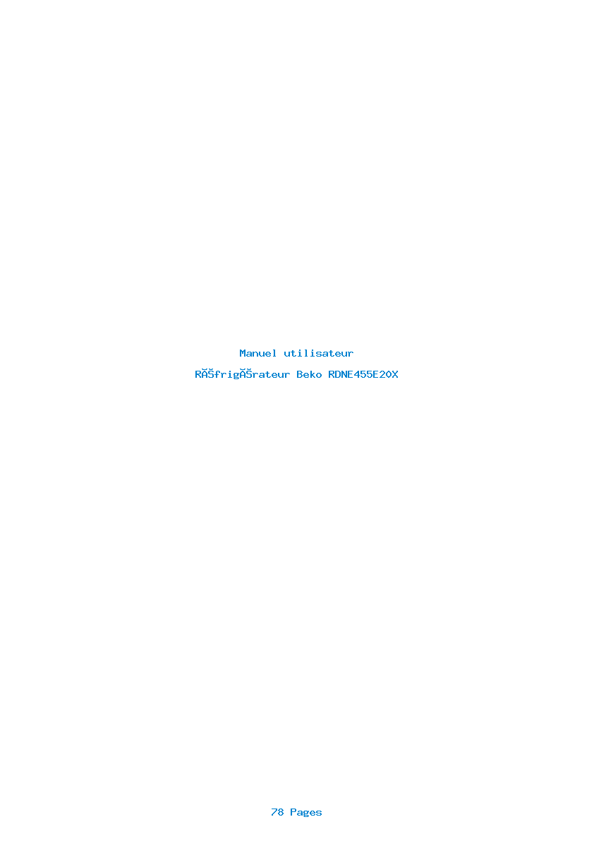 Page 1 de la notice Manuel utilisateur Beko RDNE455E20X