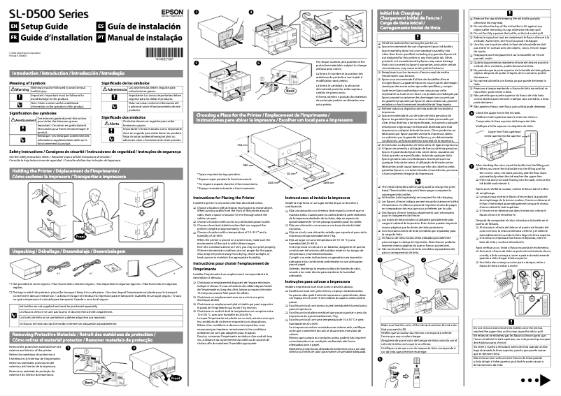 Page 1 de la notice Guide d'installation Epson SureLab SL-D500