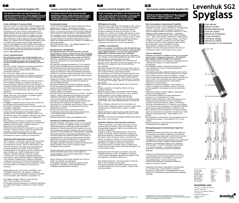 Page 1 of the manual User Manual Levenhuk Spyglass SG2