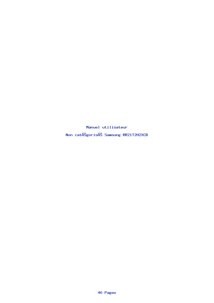 Page 1 de la notice Manuel utilisateur Samsung RR21T2H2XCB