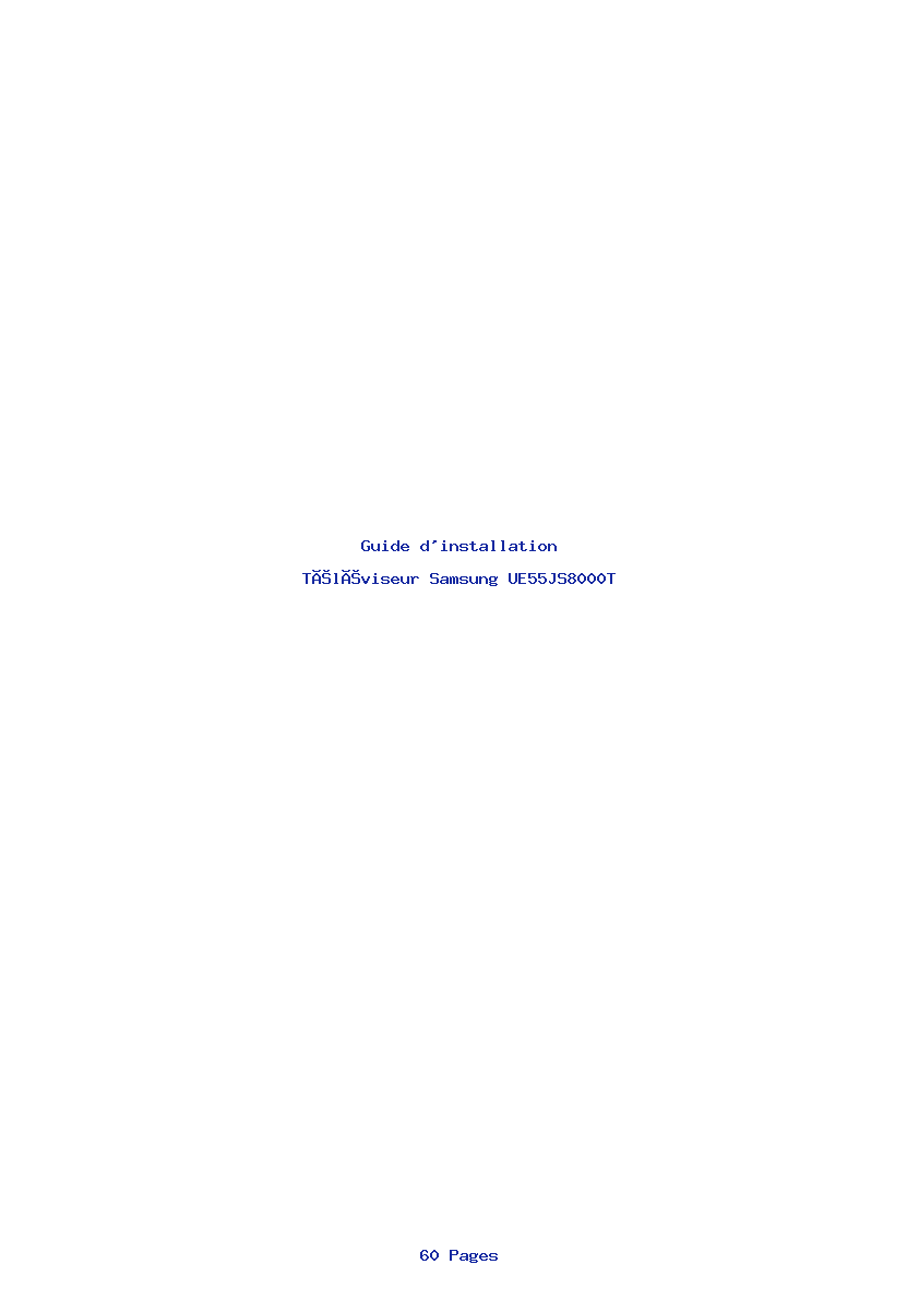Page 1 de la notice Guide d'installation Samsung UE55JS8000T