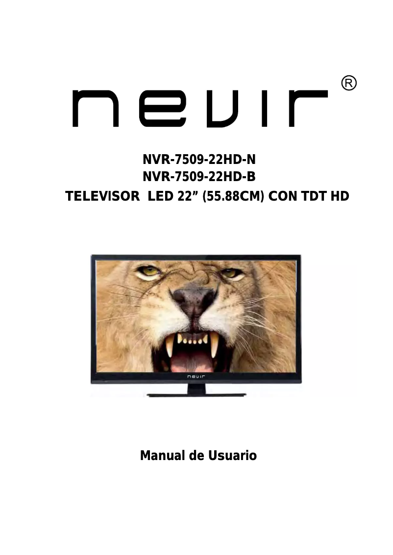 Page 1 of the manual User Manual Nevir NVR-7509-22HD-B