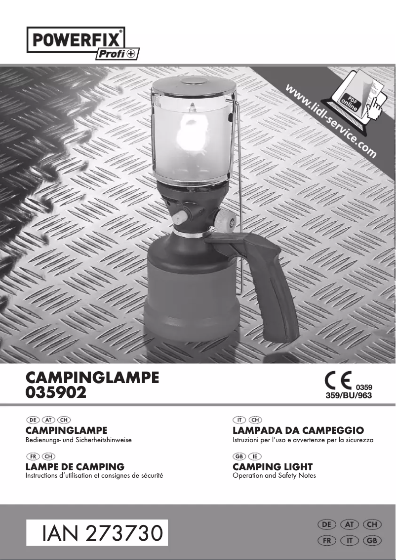 Page 1 de la notice Manuel utilisateur Powerfix 035902