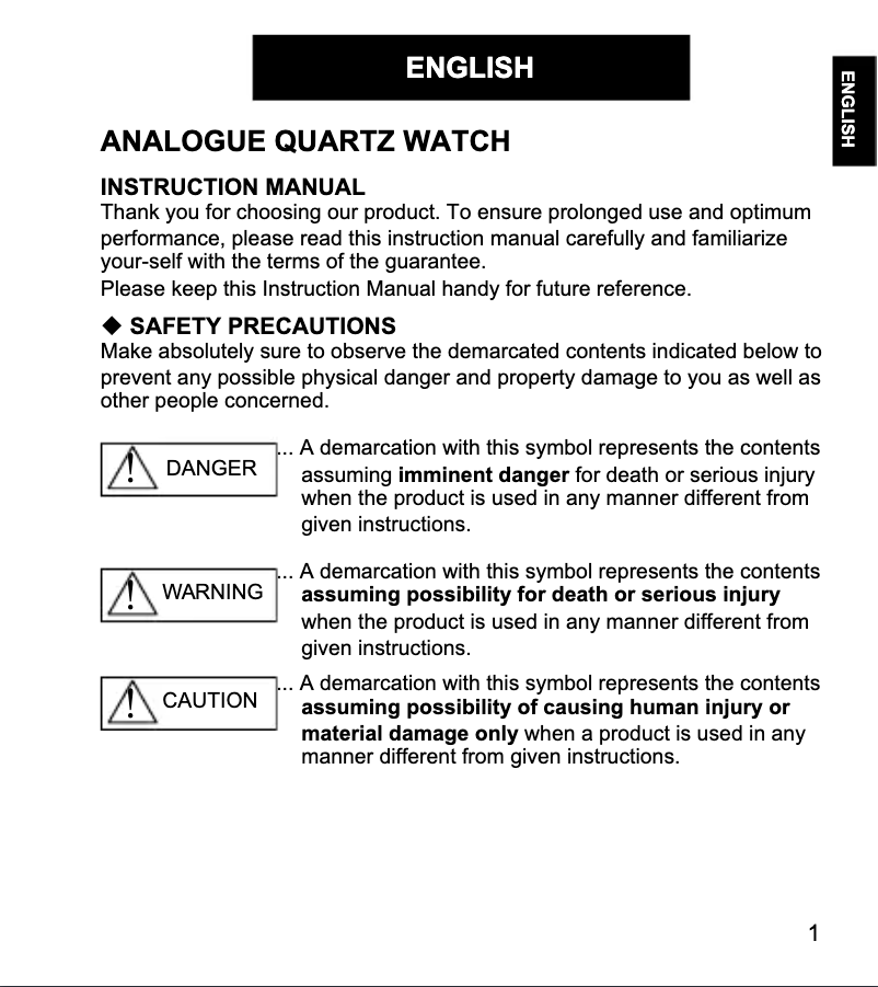 Page 1 de la notice Manuel utilisateur ORIENT Contemporary RA-QC1701L