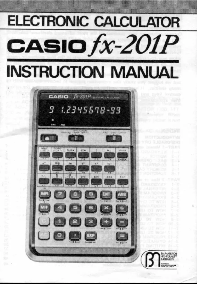 Página 1 del manual Manual de usuario Casio FX-201P