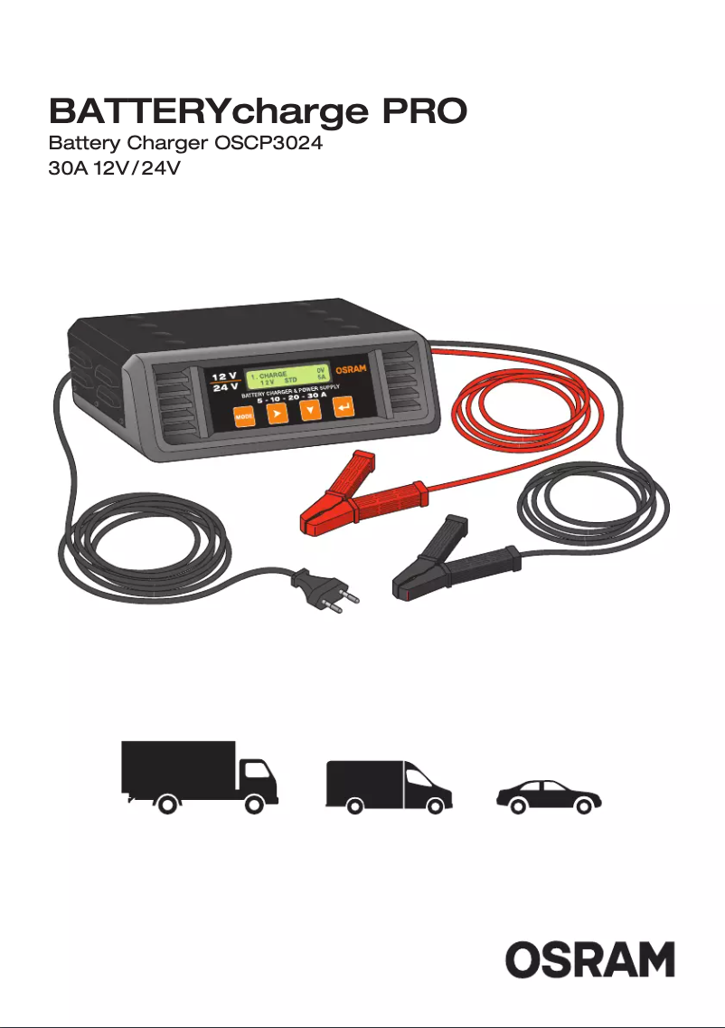 Page 1 of the manual Instructions / Assembly Osram BATTERYcharge PRO 30A