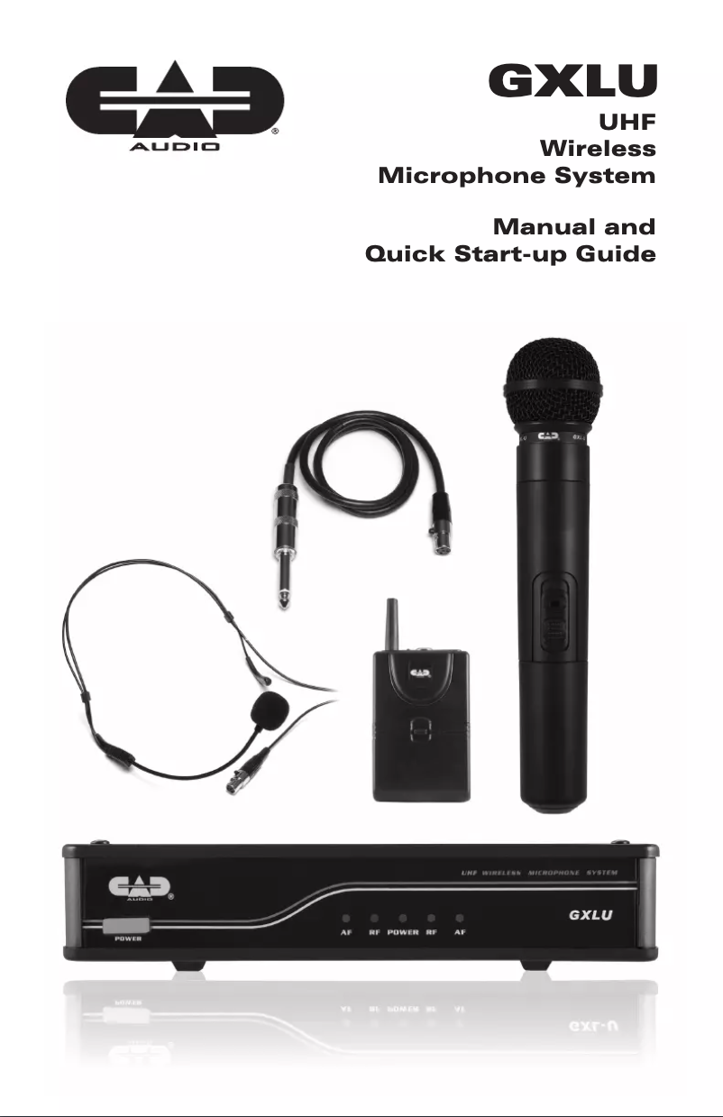 Page 1 de la notice Manuel utilisateur CAD Audio GXLU