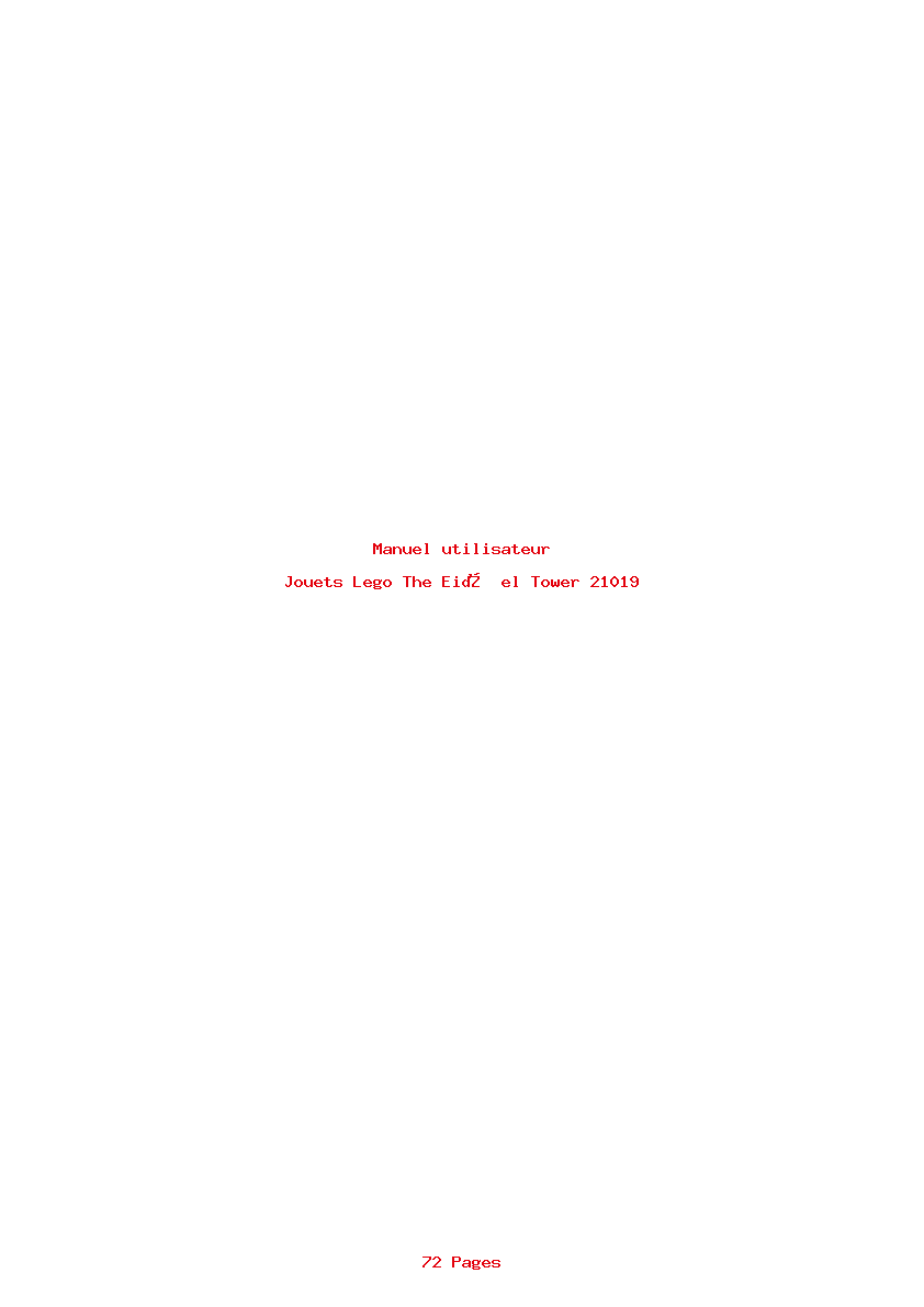 Page 1 de la notice Manuel utilisateur Lego The Eiff el Tower 21019