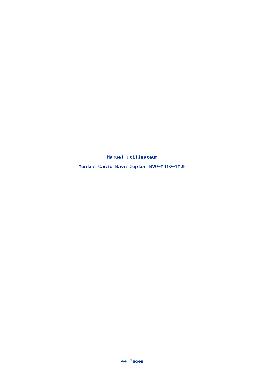 Page 1 de la notice Manuel utilisateur Casio Wave Ceptor WVQ-M410-1AJF