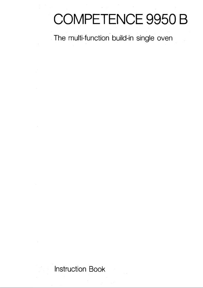 Page 1 de la notice Manuel utilisateur AEG Competence 9950 B D3D