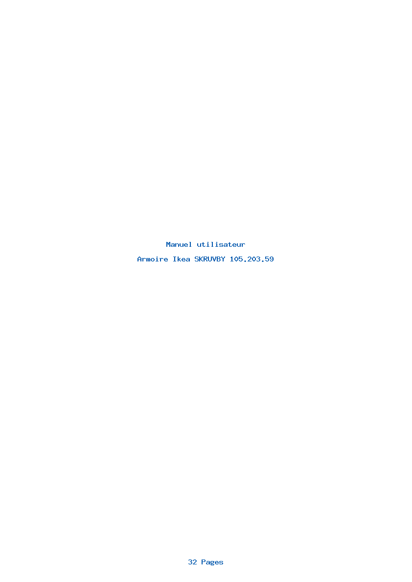 Page 1 de la notice Manuel utilisateur Ikea SKRUVBY 105.203.59