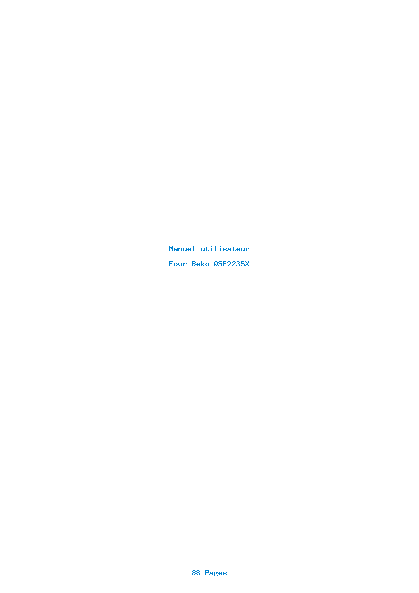 Page 1 de la notice Manuel utilisateur Beko QSE223SX