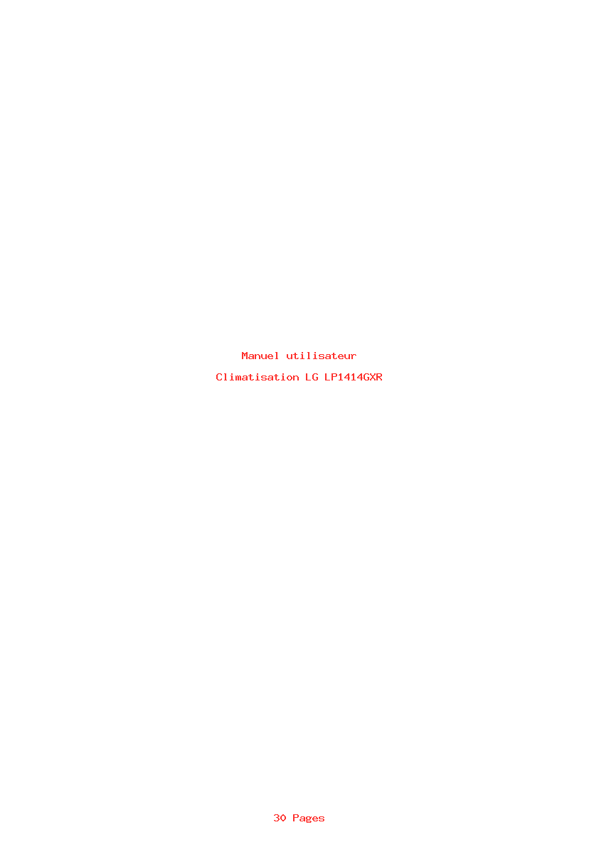 Page 1 de la notice Manuel utilisateur LG LP1414GXR