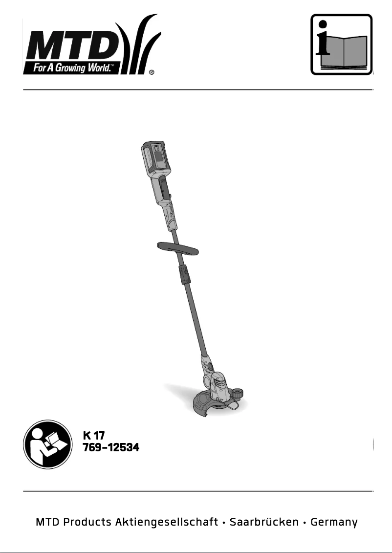 Page 1 de la notice Manuel utilisateur MTD GT40 Set