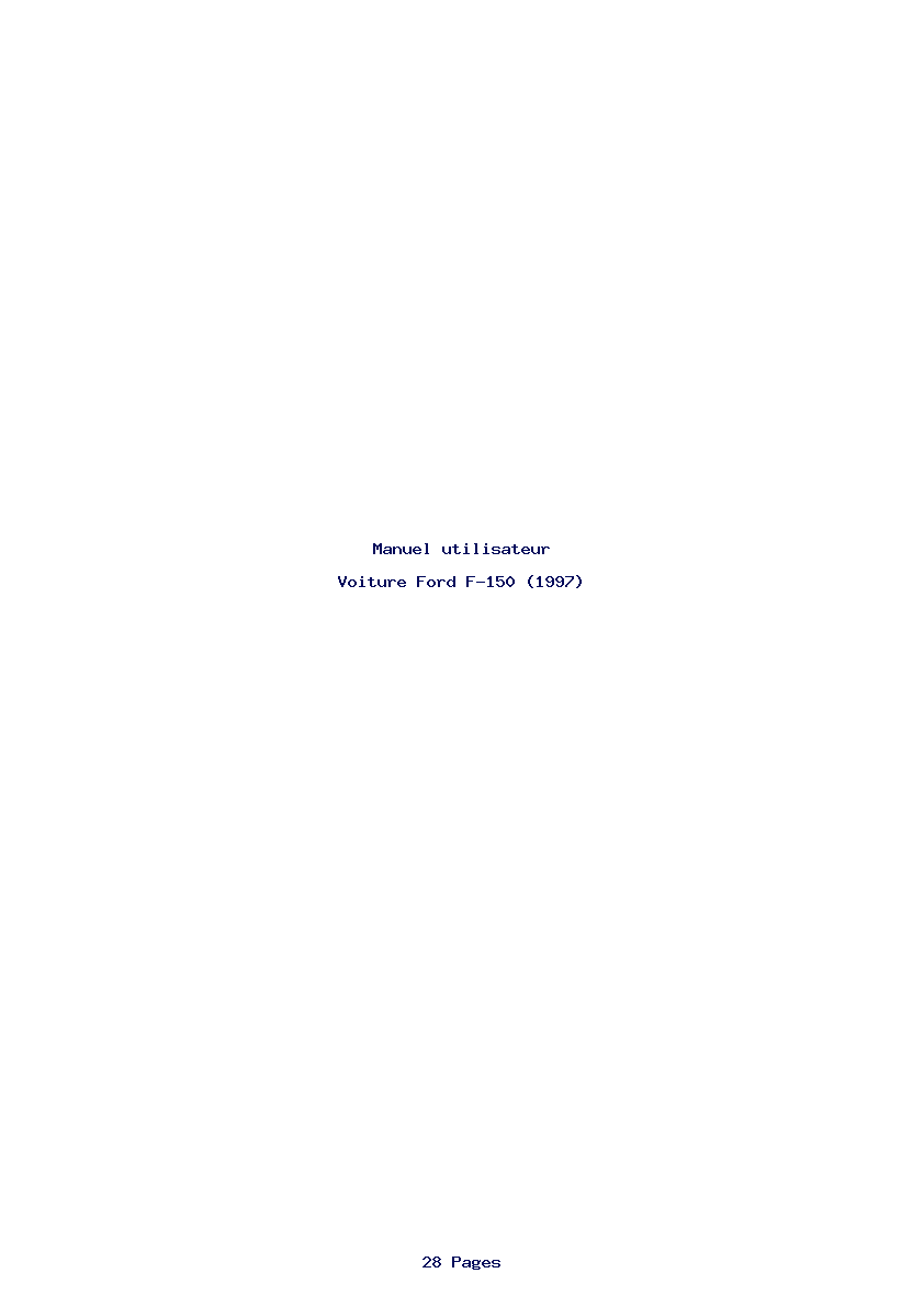 Page 1 de la notice Manuel utilisateur Ford F-150 (1997)