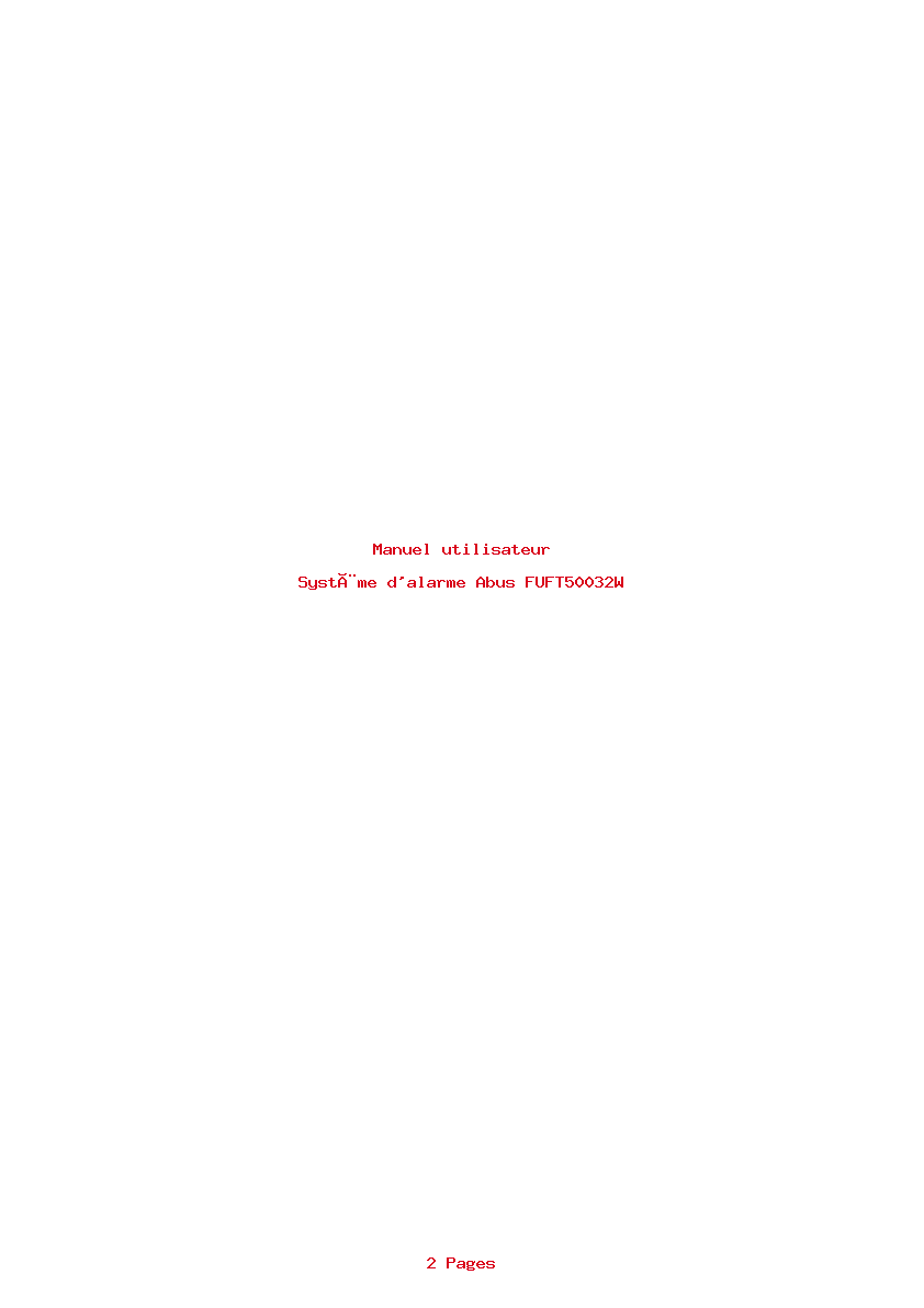 Page 1 de la notice Manuel utilisateur Abus FUFT50032W