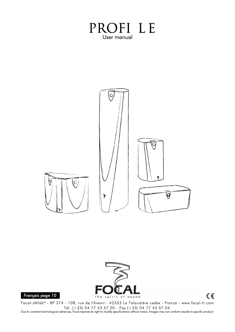 Page 1 de la notice Manuel utilisateur Focal Profile CC 908