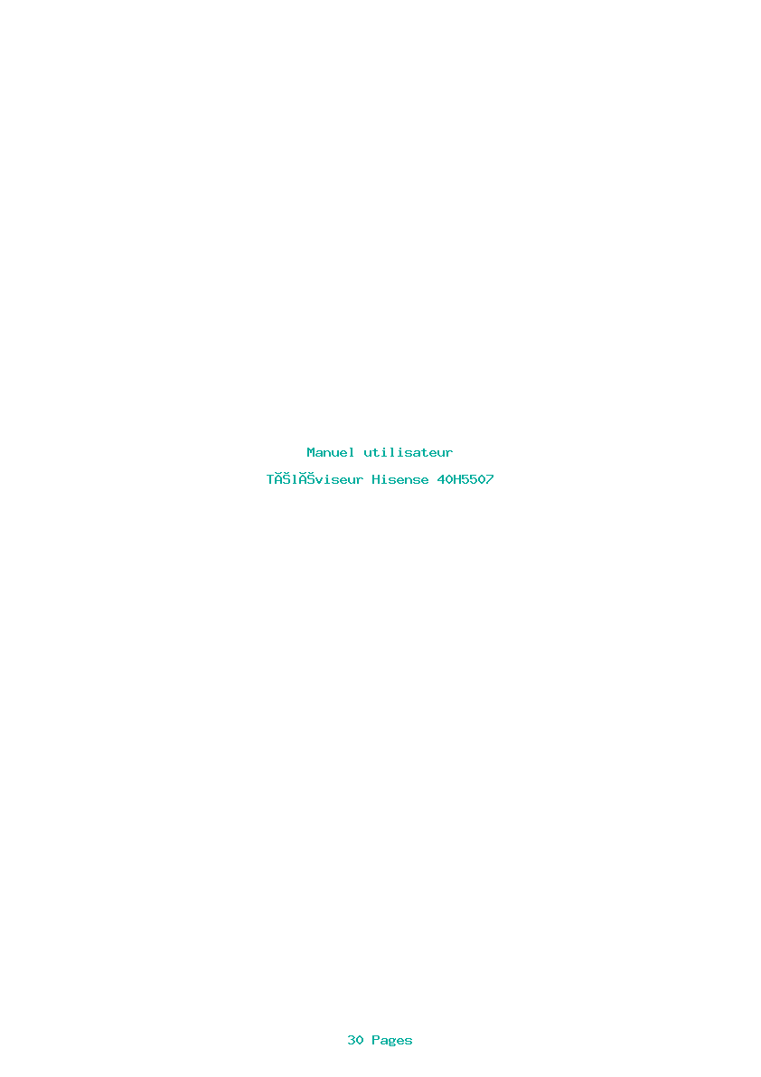 Page 1 de la notice Manuel utilisateur Hisense 40H5507