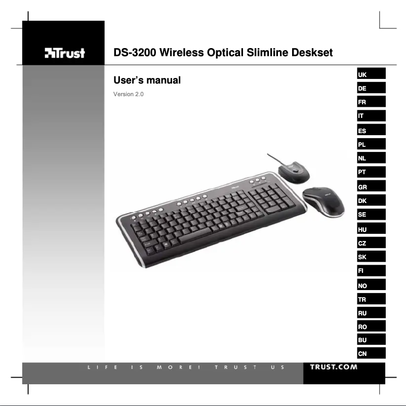 Page 1 de la notice Manuel utilisateur Trust DS-3200