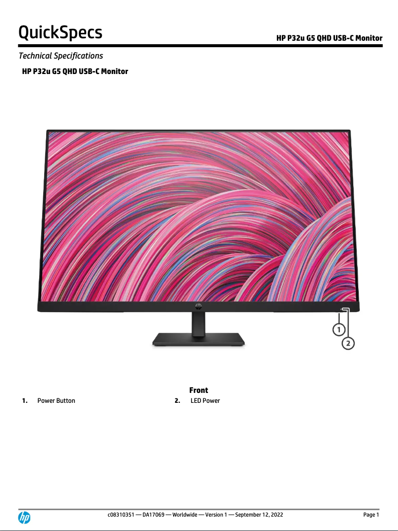 Página 1 del manual Manual de usuario HP P32u G5