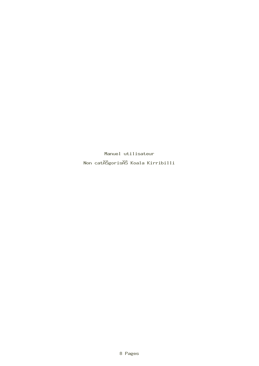 Image de la première page du manuel de l'appareil Kirribilli