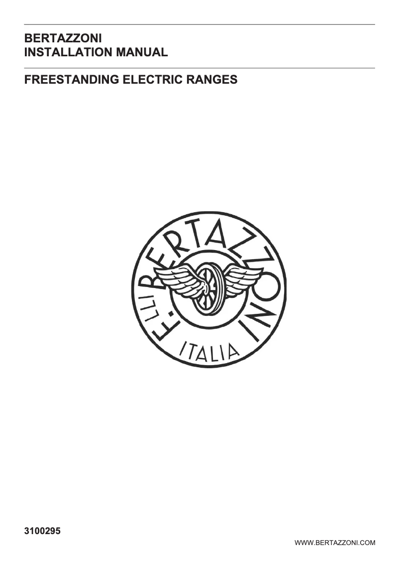 Page 1 de la notice Guide d'installation Bertazzoni Professional PROF365INSNET