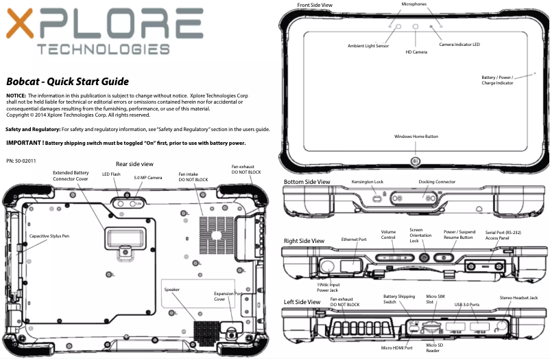 Page 1 de la notice Manuel utilisateur Xplore Bobcat iX101B1