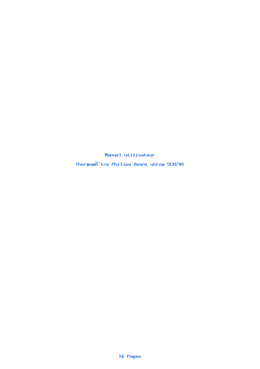 Page 1 de la notice Manuel utilisateur Philips Avent uGrow SCH740
