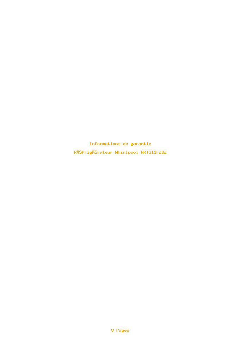 Image de la première page du manuel de l'appareil WRT311FZDZ