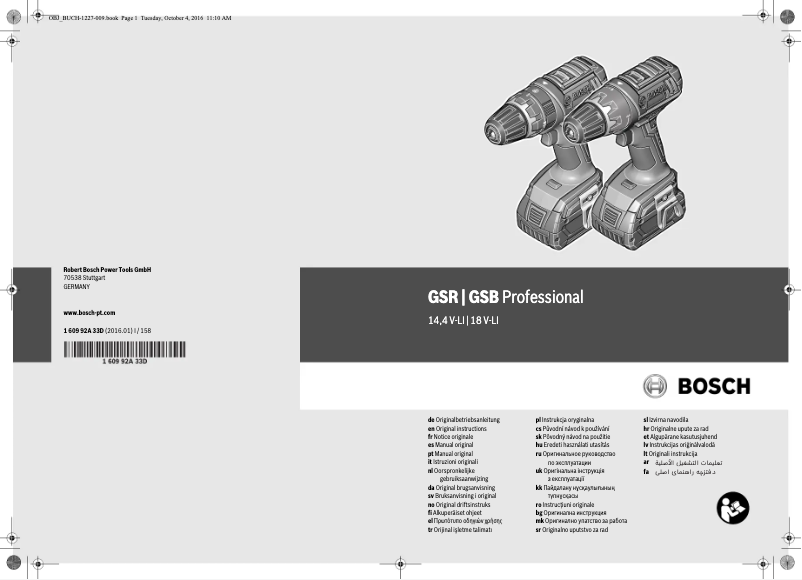 Page 1 of the manual User Manual Bosch GSB 18-V-LI