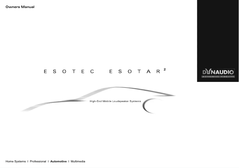 Page 1 of the manual User Manual Dynaudio Esotec MW 152