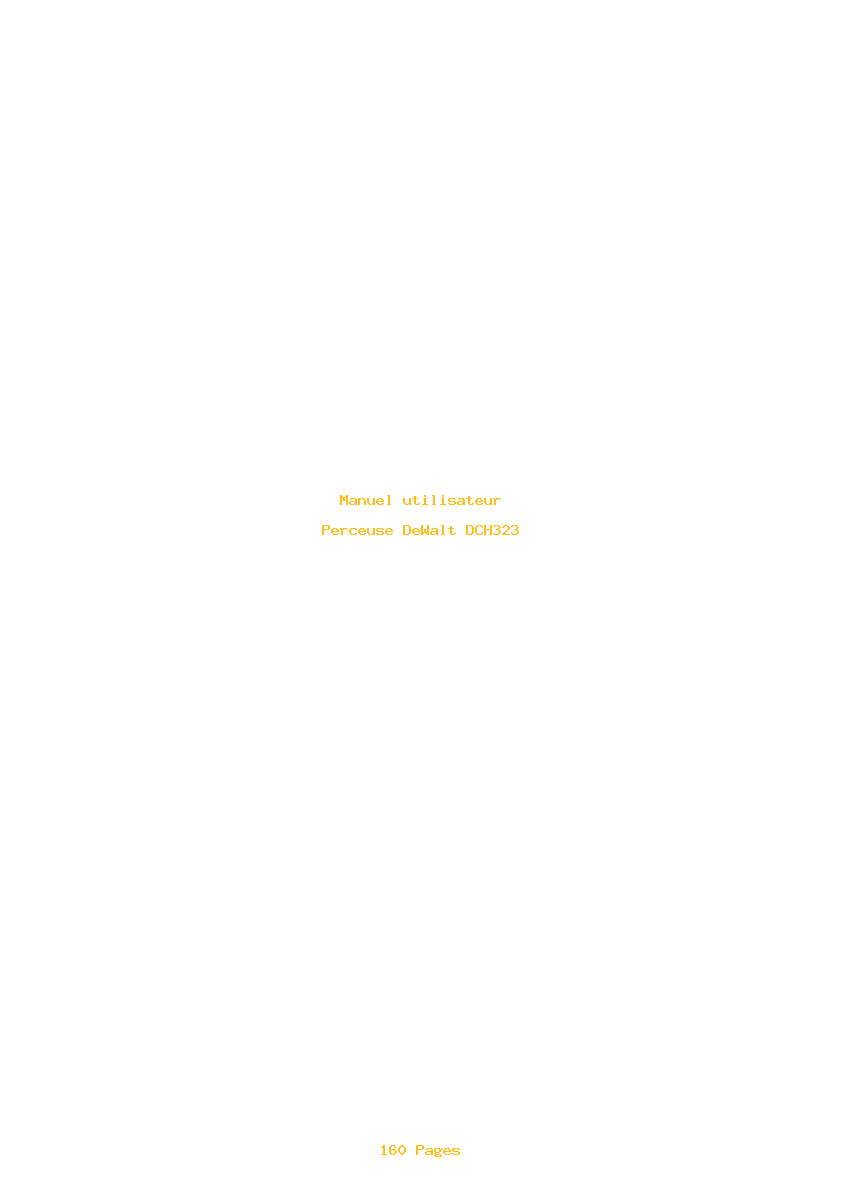 Page 1 de la notice Manuel utilisateur DeWalt DCH323