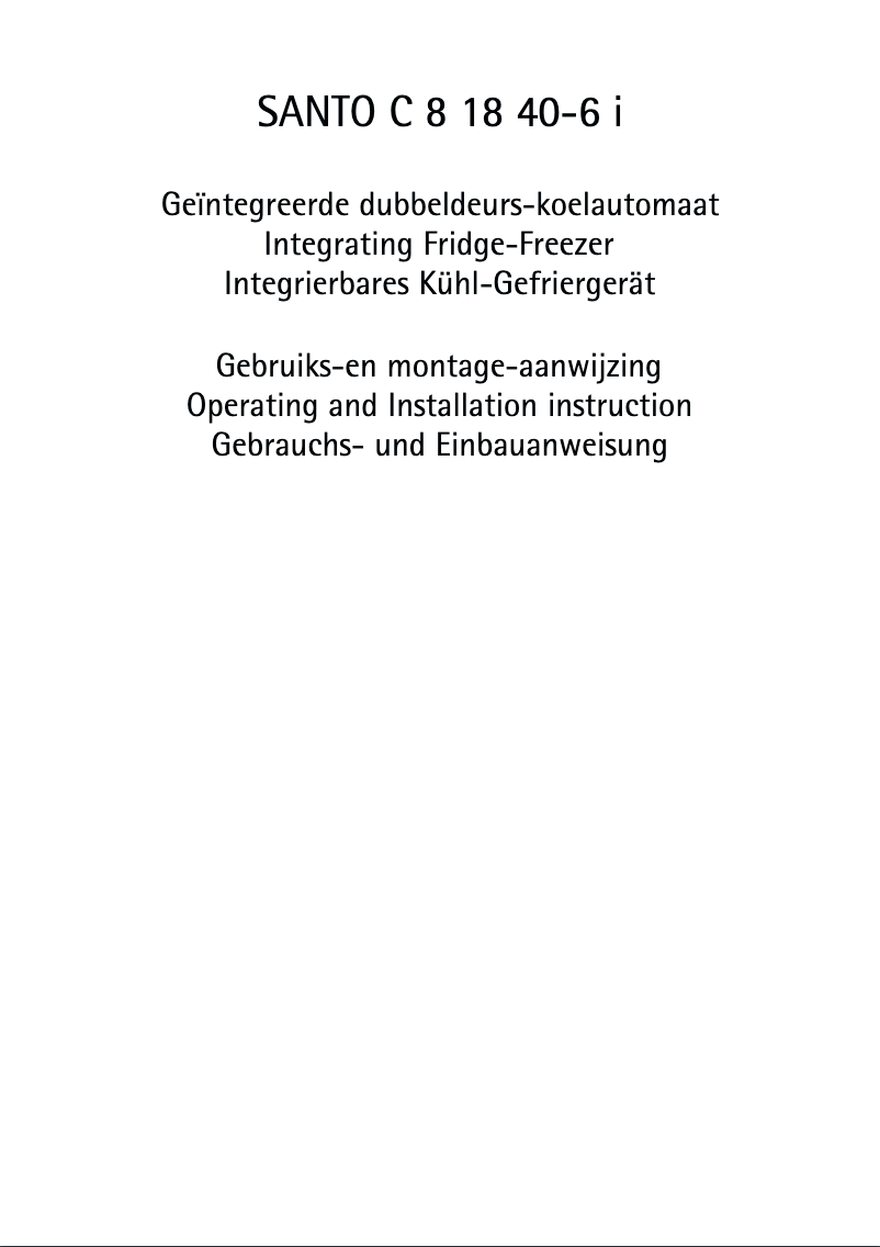 Page 1 of the manual User Manual AEG-Electrolux Santo SC 81840-6I