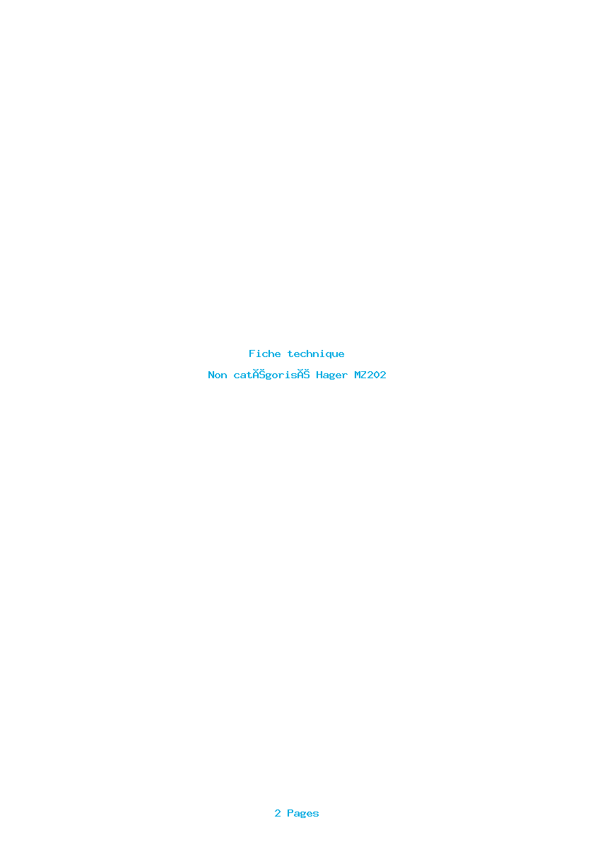 Image de la première page du manuel de l'appareil MZ202