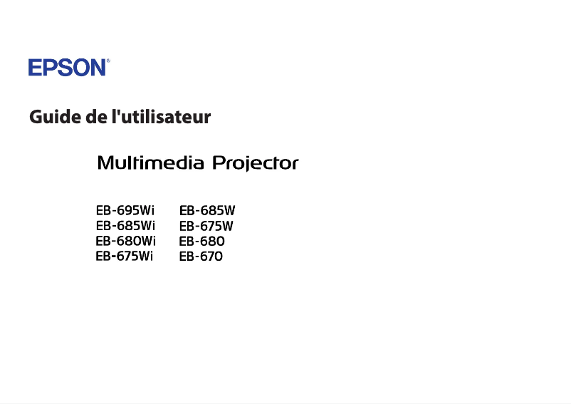 Page 1 de la notice Manuel utilisateur Epson EB-675W