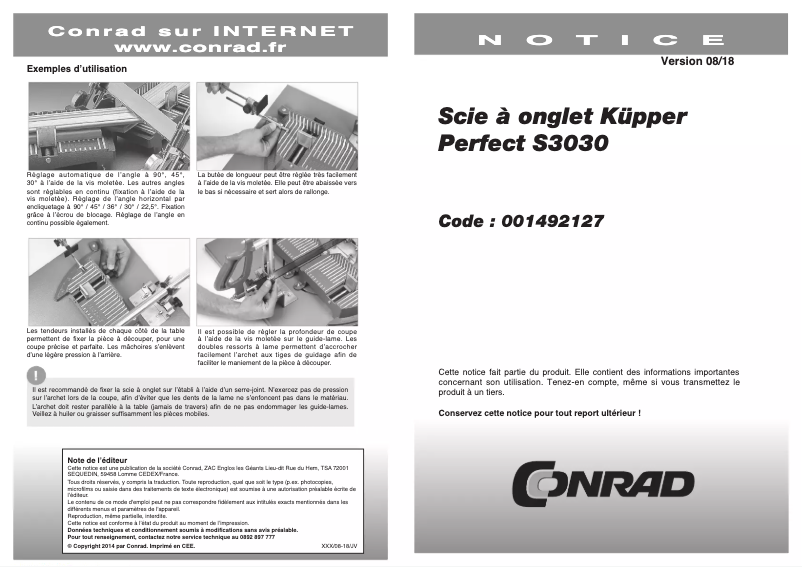 Page 1 de la notice Manuel utilisateur Küpper Perfect S3030
