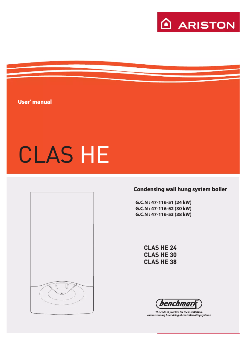 Page 1 of the manual User Manual Ariston Thermo CLAS HE 38