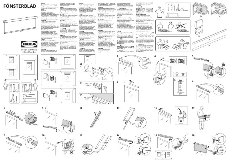 Page 1 de la notice Manuel utilisateur Ikea FÖNSTERBLAD 405.384.47