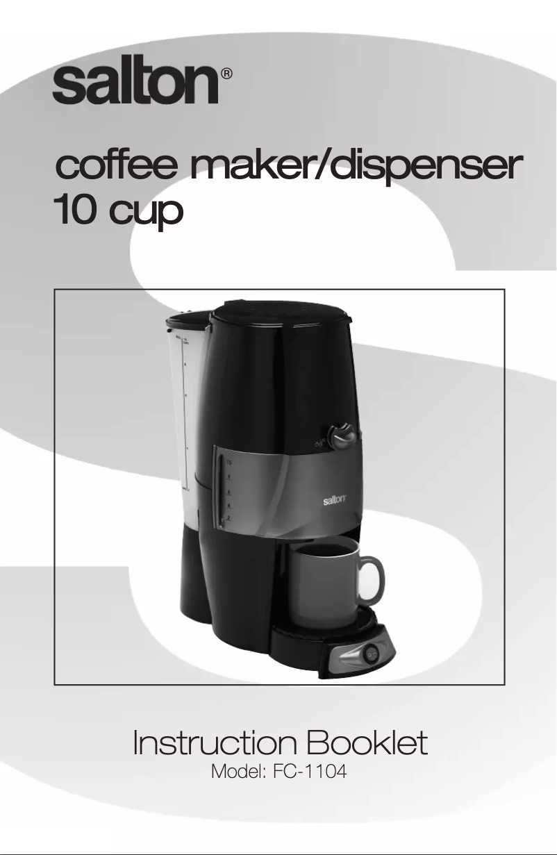 Page 1 de la notice Manuel utilisateur Salton FC1104
