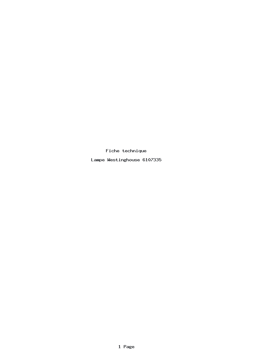 Page 1 de la notice Fiche technique Westinghouse 6107335