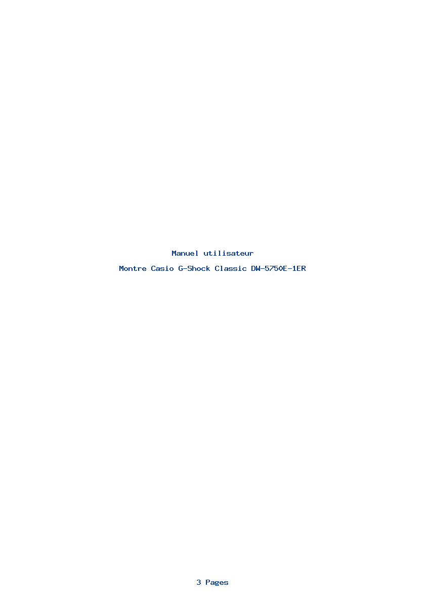 Page 1 de la notice Manuel utilisateur Casio G-Shock Classic DW-5750E-1ER