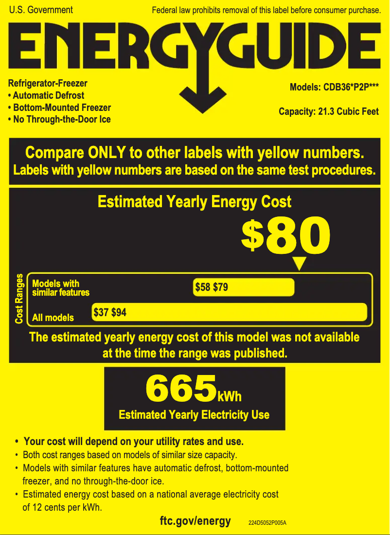Página 1 del manual Etiqueta energética GE Café CDB36LP2PS1