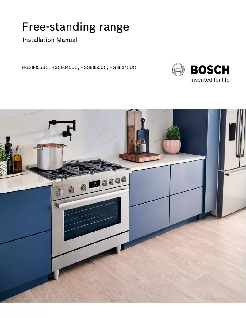 Page 1 of the manual Installation Guide Bosch HGS8055UC